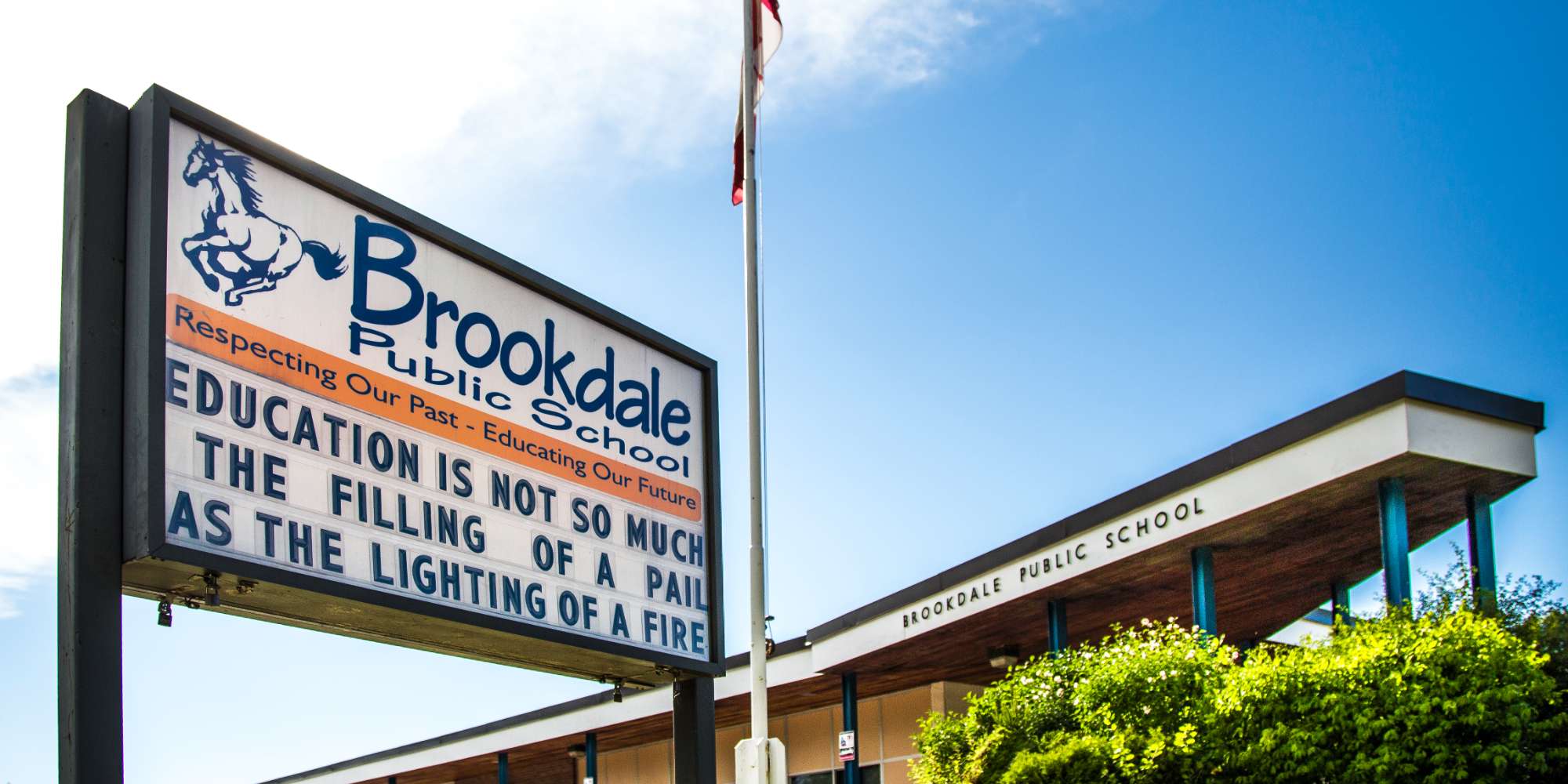 Brookdale Public School marquee sign in West Oakville, Oakville, Ontario
