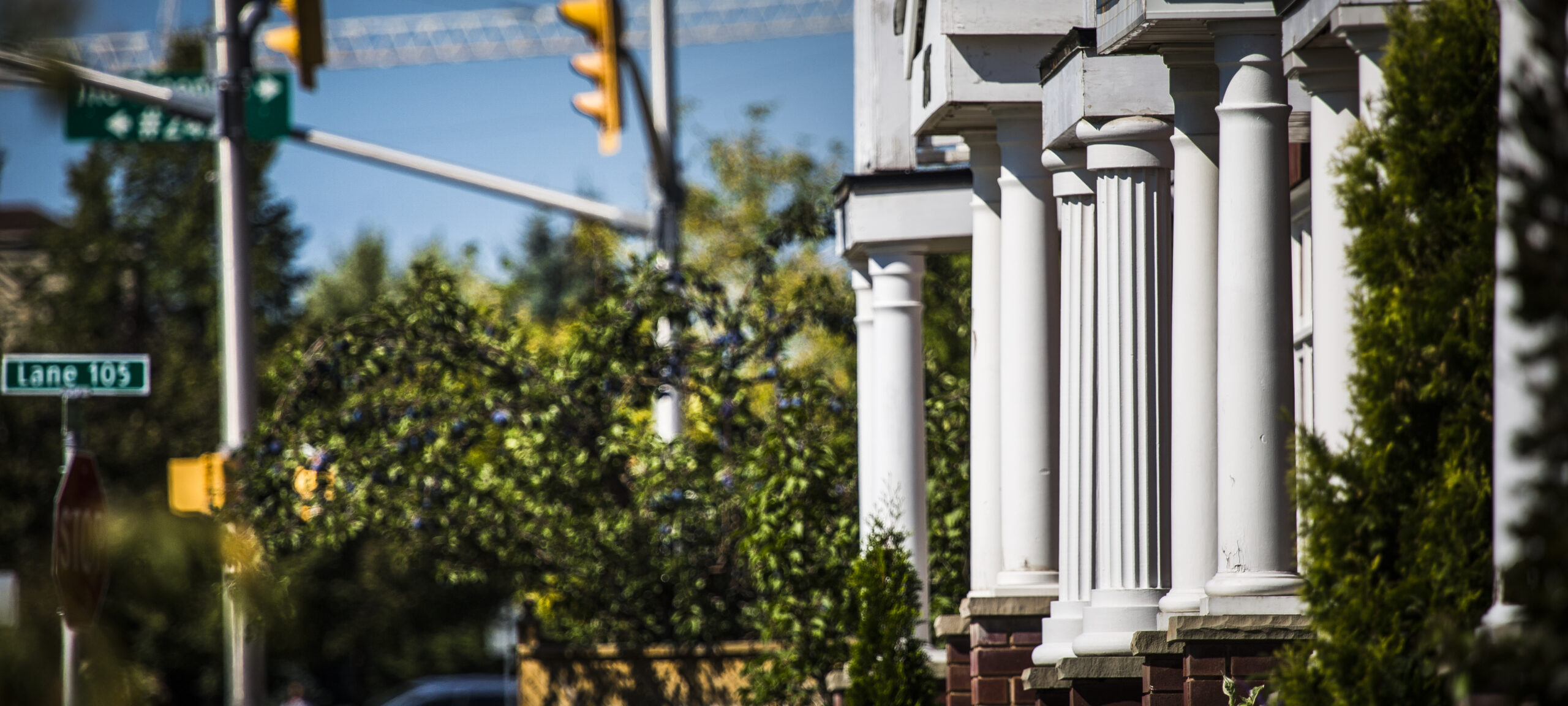 Street level shops and condo buildings in Uptown Core Oakville