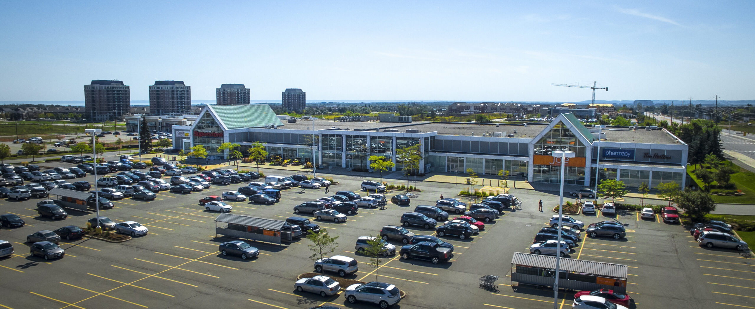 Aerial view of Uptown Core Oakville and surrounding area