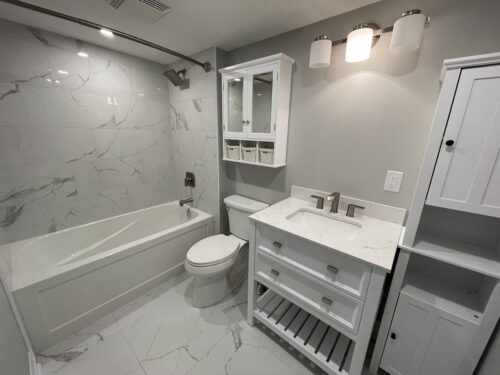 Renovated bathroom at Stoneboat Quay condo Bronte Village
