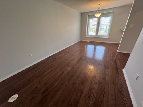 Living room with hardwood floors and large window, 829 Fowles Court, Hawthorne Village, Milton