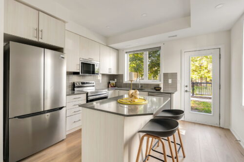 kitchen with brand new stainless fridge stove and dishwasher william duncan road downsview park toronto