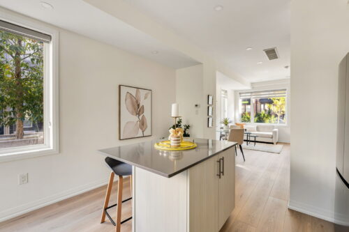 kitchen open to the living area william duncan road downsview park toronto