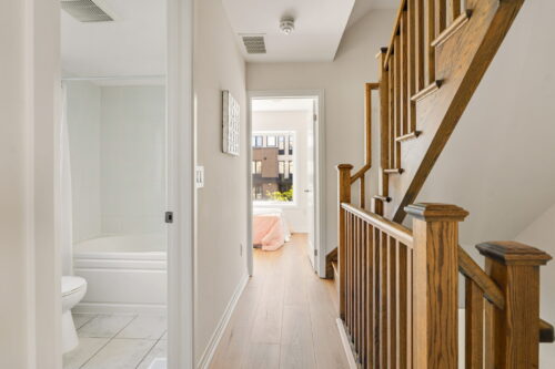 upper hallway and staircase william duncan road downsview park toronto