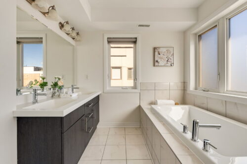 primary ensuite vanity and soaker tub william duncan road downsview park toronto